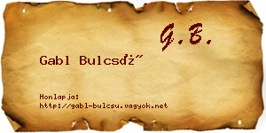 Gabl Bulcsú névjegykártya